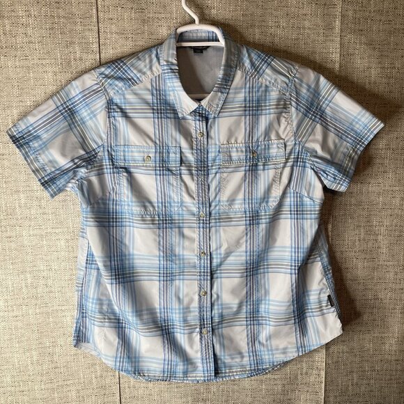 Eddie Bauer Tops - Eddie Bauer Shirt Womens Shirt XL Adventure Short Sleeve Plaid Outdoor Hiking.